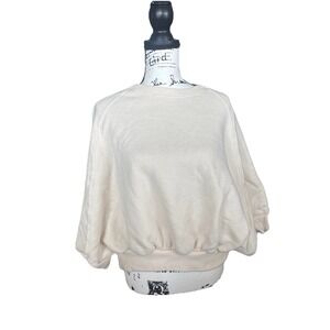 Cog The Big Smoke Honesty Sweatshirt Cream Batwing 3/4 Sleeves One Size